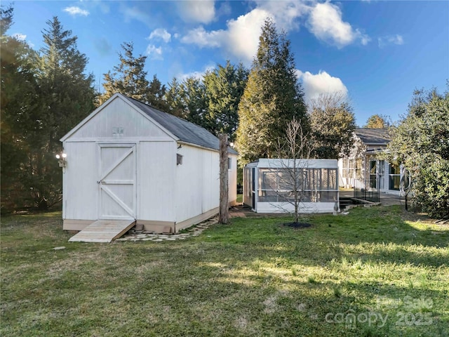 view of shed