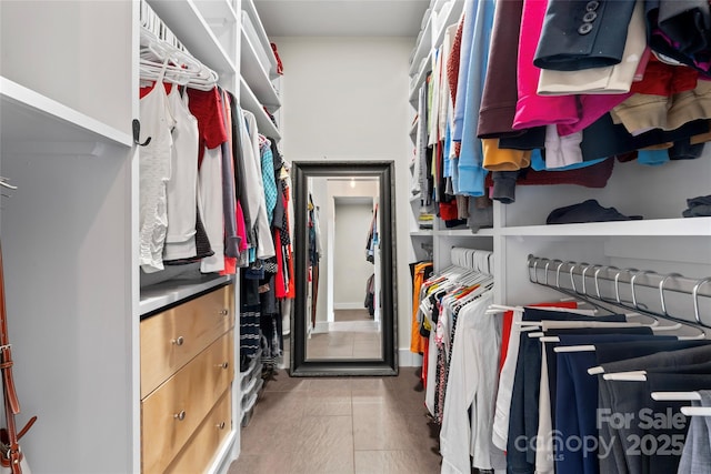 view of walk in closet