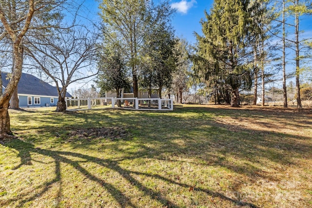 view of yard with fence