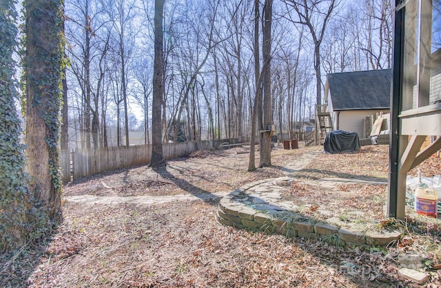 view of yard featuring fence