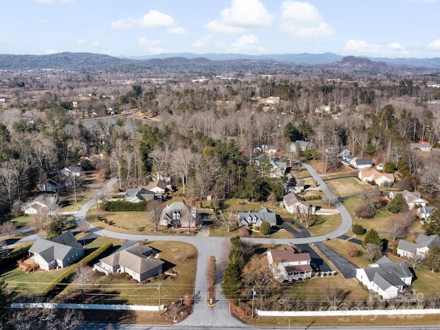 bird's eye view with a forest view, a residential view, and a mountain view