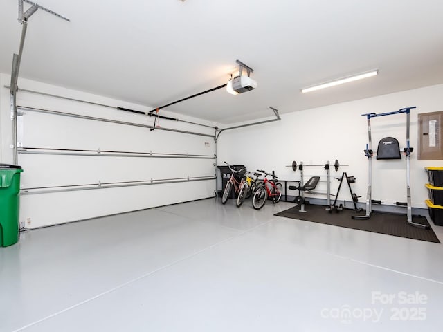 garage featuring a garage door opener