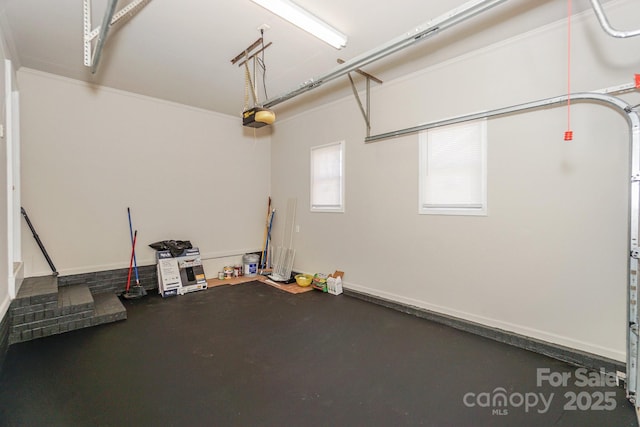 garage featuring a garage door opener