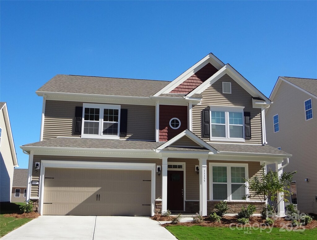 79 Silverthorne Ct, Hendersonville, NC 28792 - craftsman inspired home with a garage, concrete driveway, and roof with shingles