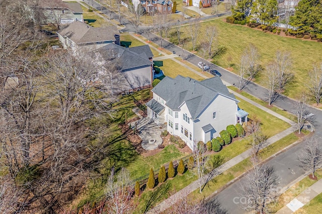 drone / aerial view with a residential view