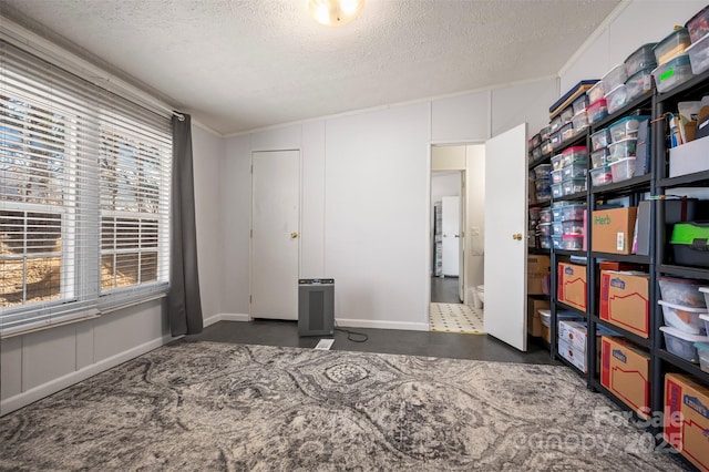 bedroom with a textured ceiling