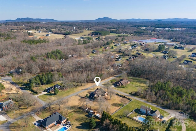 aerial view featuring a mountain view