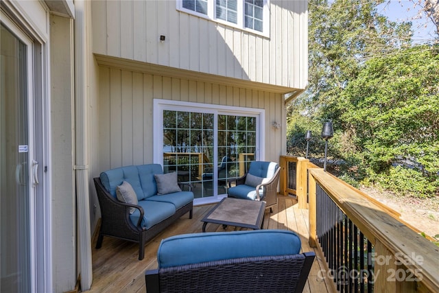 deck with an outdoor living space