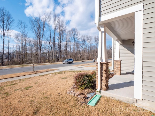 view of yard featuring a porch