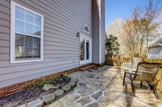 view of patio with fence