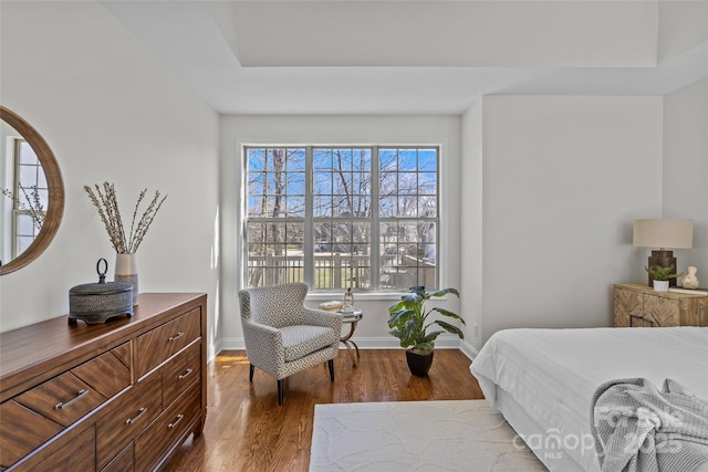 bedroom featuring baseboards and wood finished floors