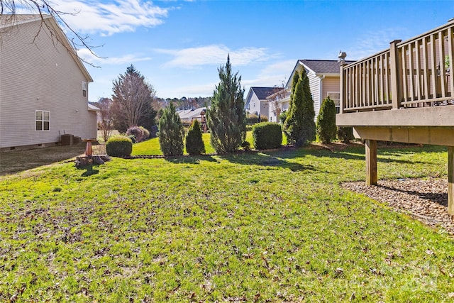 view of yard with central AC