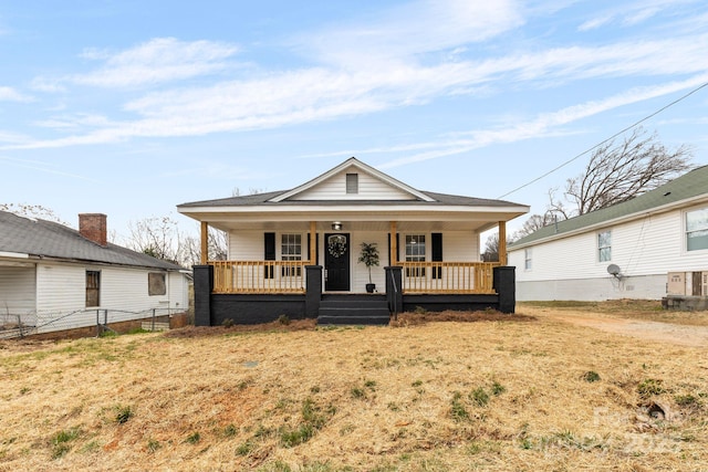 view of front of home with covered porch