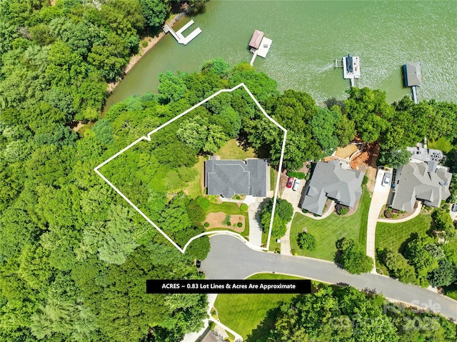 228 Wildwood Cove Dr, Mooresville, NC 28117 - aerial overview of property's location featuring a large body of water and property parcel outlined