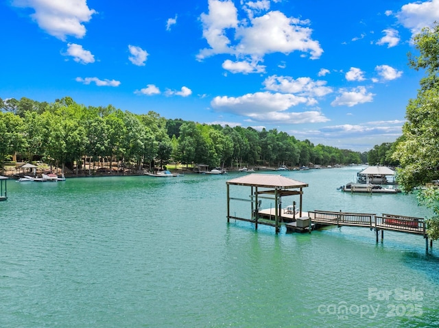 228 Wildwood Cove Dr, Mooresville, NC 28117 - dock featuring a water view and boat lift