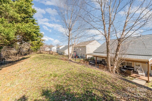 view of yard featuring a fenced backyard and a patio