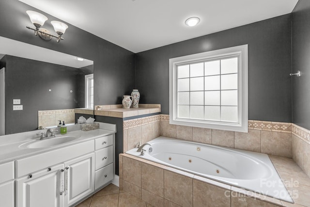 1919 46th Avenue Dr NE Unit 46, Hickory, NC 28601 - full bath featuring a tub with jets, tile patterned floors, and vanity