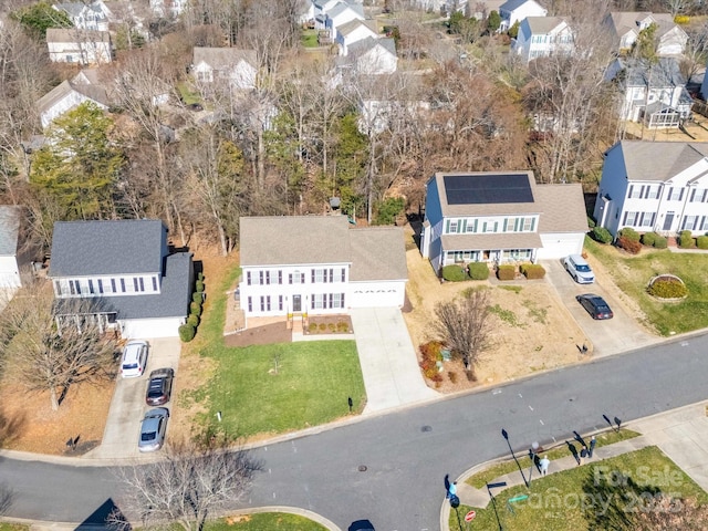 drone / aerial view with a residential view