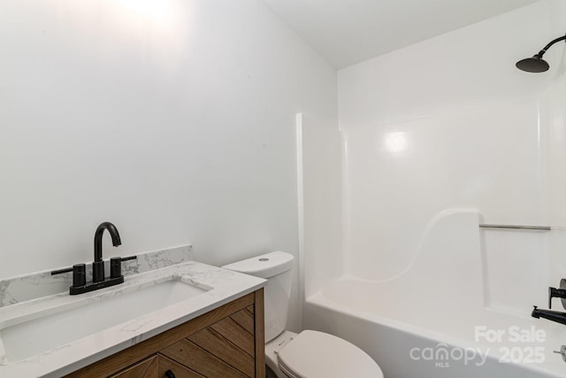 209 Palmer St, Shelby, NC 28150 - bathroom featuring toilet, shower / bathing tub combination, and vanity