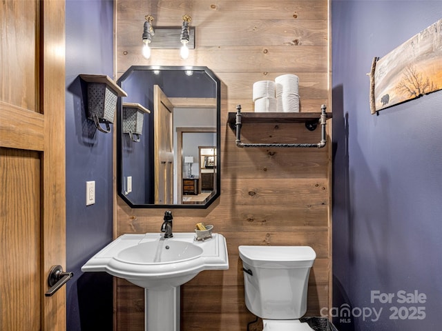 103 Duck Hope Dr, Hendersonville, NC 28739 - bathroom with toilet and wooden walls