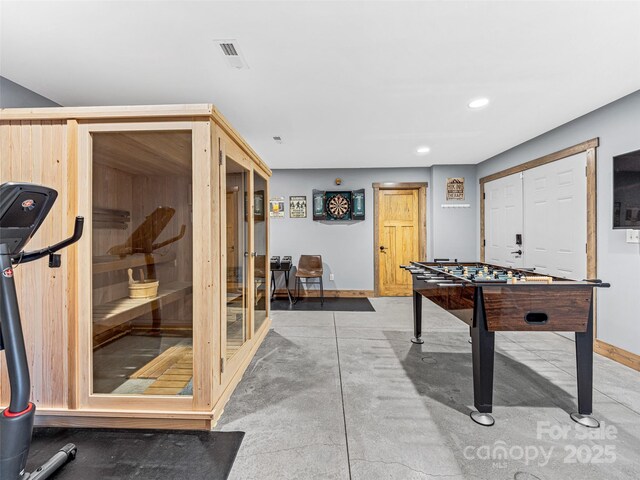 103 Duck Hope Dr, Hendersonville, NC 28739 - playroom featuring recessed lighting, visible vents, and baseboards