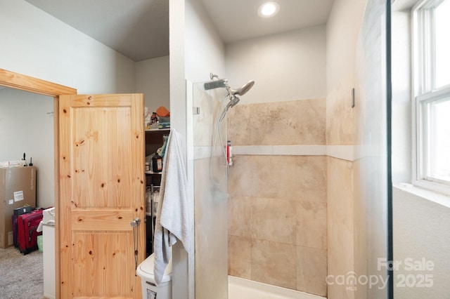 full bath featuring a shower stall