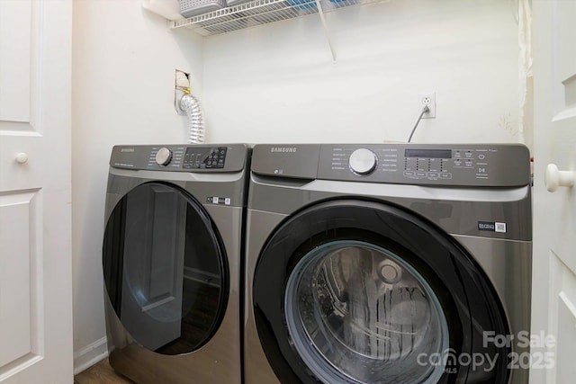 laundry area with laundry area and washing machine and dryer