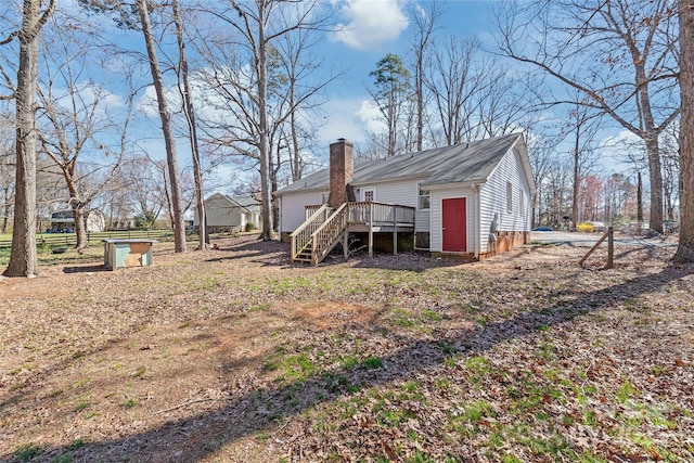 view of yard with a deck