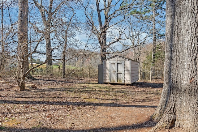 view of shed