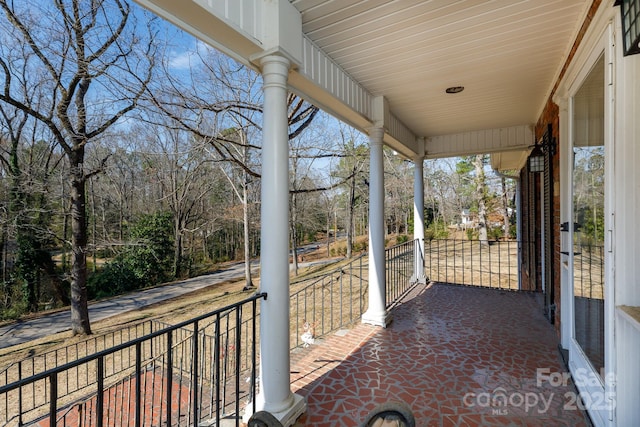 view of patio with a porch