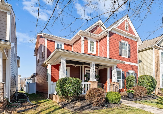 view of front of property with a porch