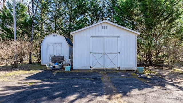 view of shed