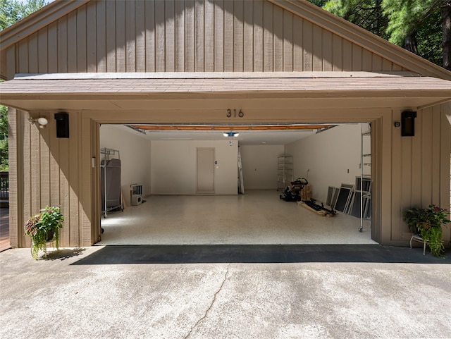 view of garage