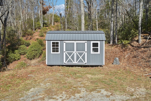 view of shed