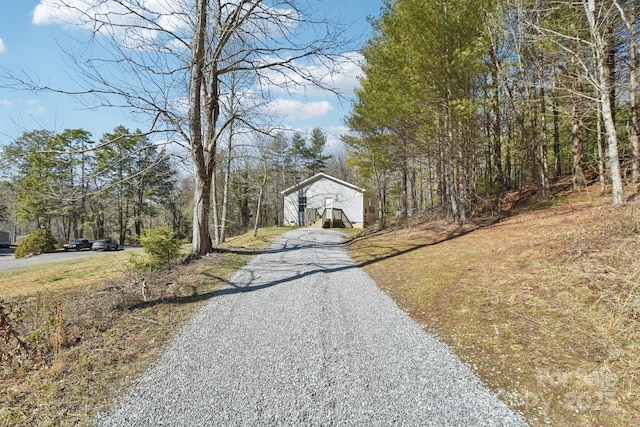 view of road with driveway