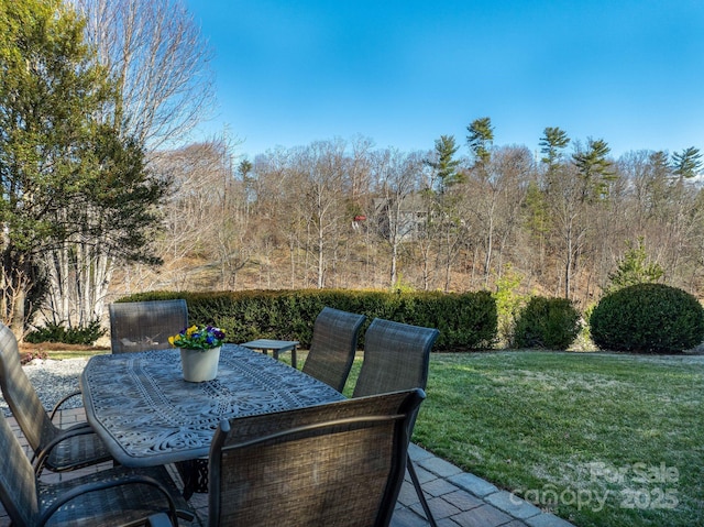 view of patio with outdoor dining space