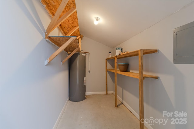 4814 Spring Lake Dr E, Charlotte, NC 28212 - storage room with water heater and electric panel