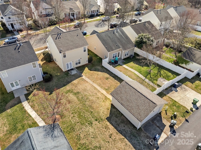 bird's eye view featuring a residential view