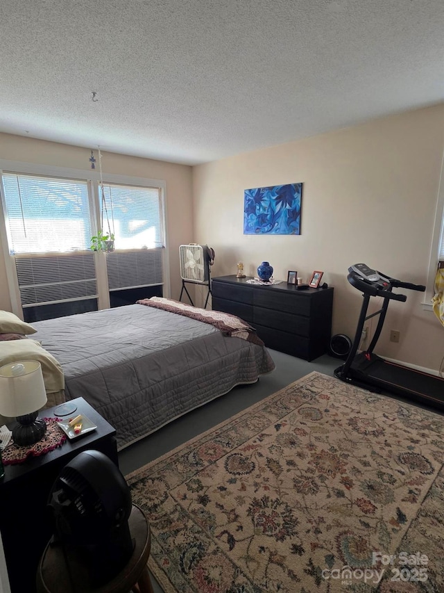 bedroom with a textured ceiling