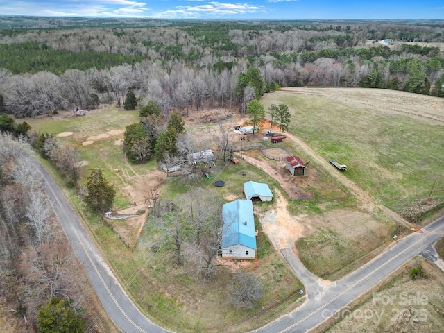 drone / aerial view with a rural view