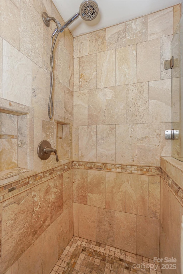 room details with tiled shower