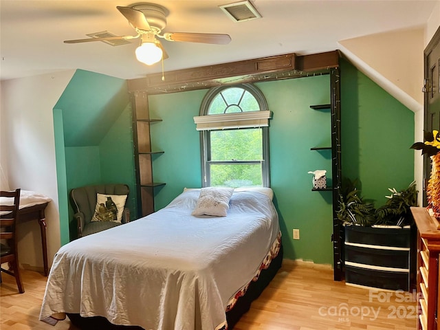 1496 Givens St, Hickory, NC 28602 - bedroom with wood finished floors and a ceiling fan