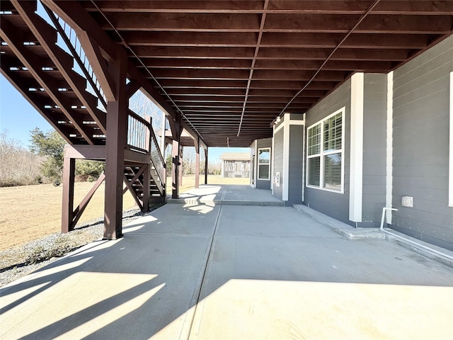 view of patio with stairs