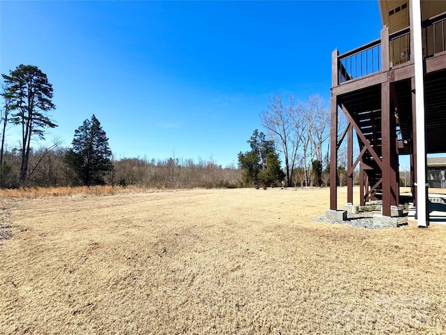 view of yard with stairs