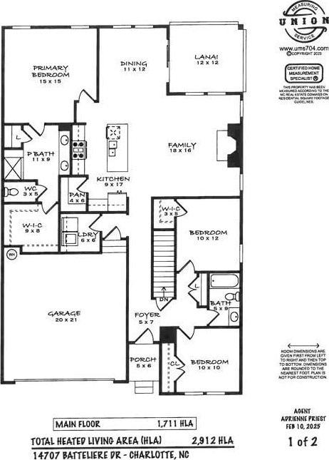 14707 Batteliere Dr, Charlotte, NC 28278 - view of layout