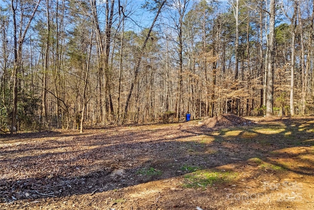 view of yard featuring a view of trees