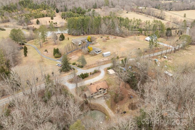 drone / aerial view featuring a rural view