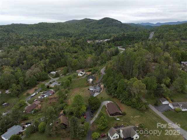 48 Meadowlark Ln, Spruce Pine, NC 28777 - aerial view of property's location with a forest and a mountainous background