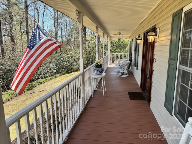 deck featuring a porch