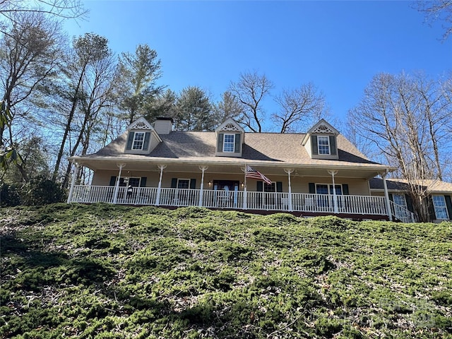 view of front facade featuring covered porch